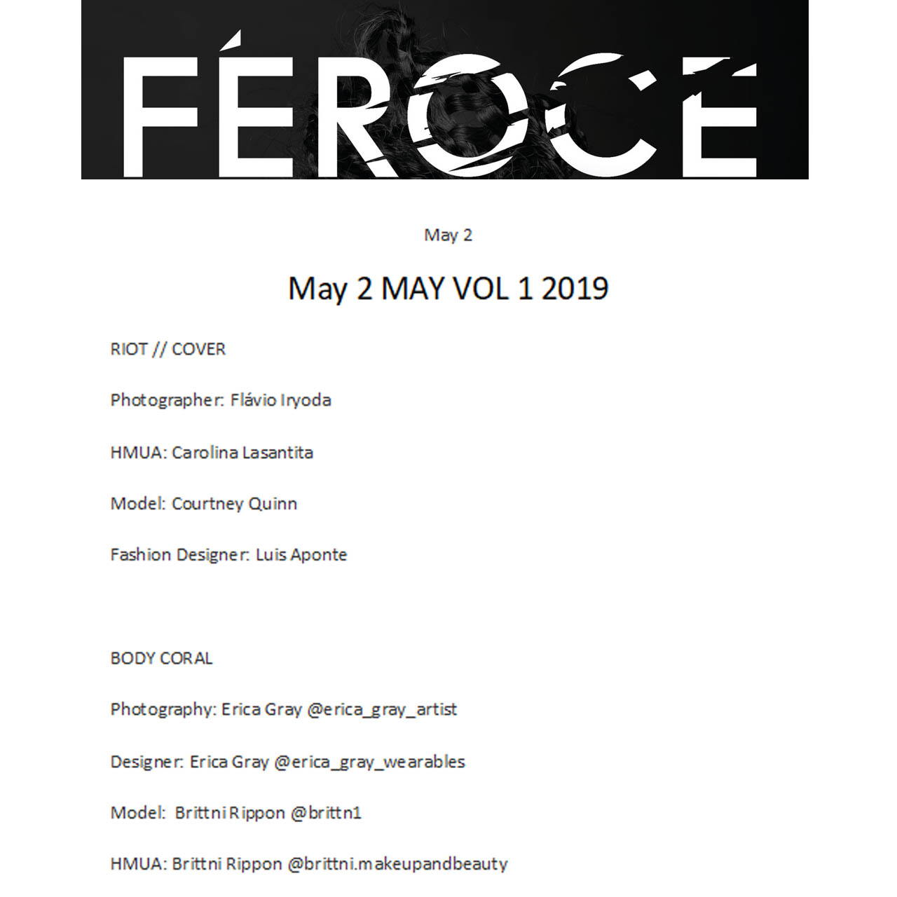 Feroce Magazine - May 2019 -